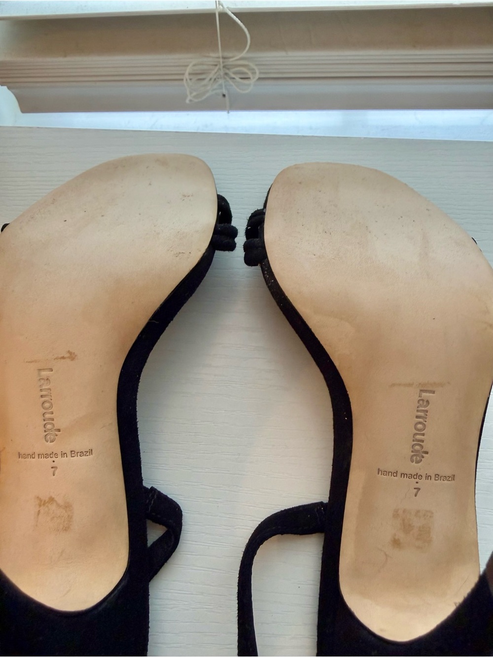 Larroude Black Suede Double-Strap Slingback Heels (size 7) - Picture 9 of 11